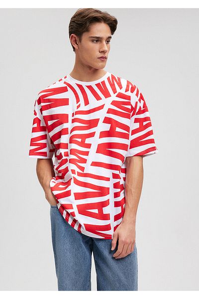 Mavi Red Logo Printed Oversize T-Shirt -0610629-70471