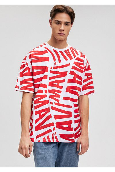 Mavi Red Logo Printed Oversize T-Shirt -0610629-70471