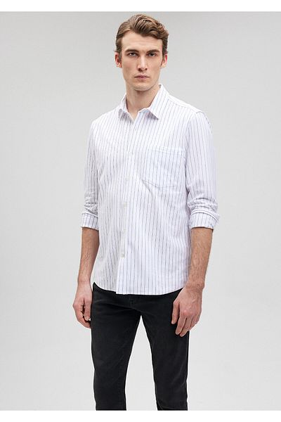 Mavi Раирана бяла риза Slim Fit / Slim Fit0211284-80932