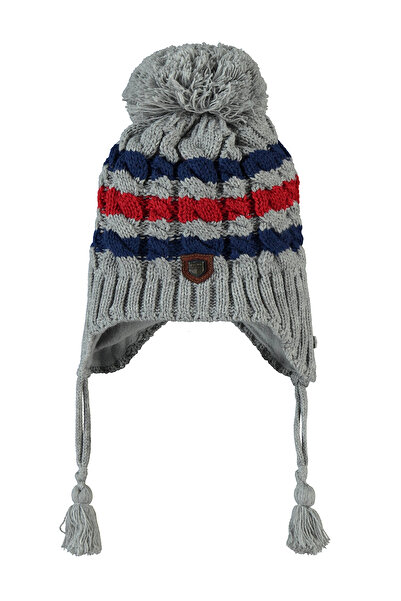 Kitti Fiú sál Beanie kesztyűkészlet 1-4 éves világosszürke