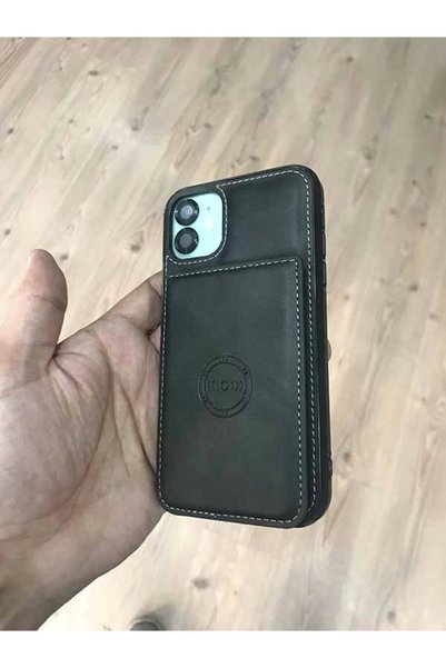 Gold Store Iphone 13 Pro Uyumlu Arkası Cüzdanlı Kart Bölmeli Metal Parçalı Deri Kılıf