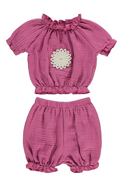Civil Baby 6-18 Months Baby Girl Dried Rose Set with Shorts