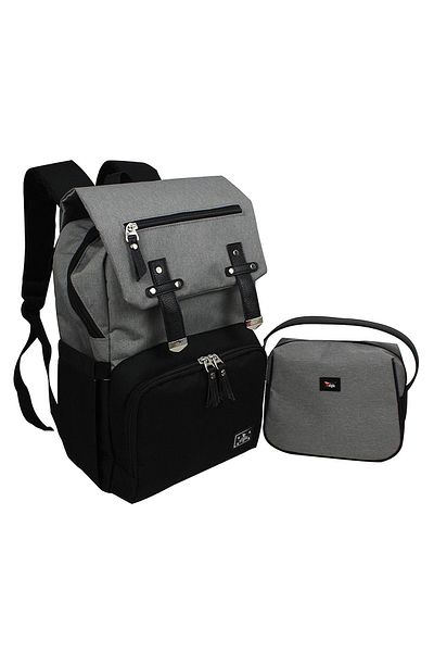 Stylo Black Working Mothers Bag - Baby Care Backpack Set