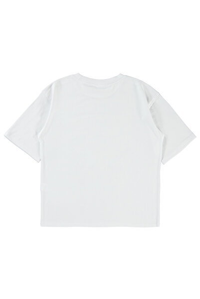 Civil Girls Κοριτσίστικο μπλουζάκι oversize, ηλικίας 10-13 ετών, λευκό