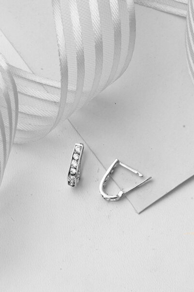 Bilezikci Sırataşlı 14 Ayar Beyaz Altın Çocuk Küpesi