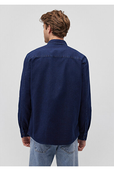 Mavi Lacivert Denim Gömlek Slim Fit / Dar Kesim 0211129-18790