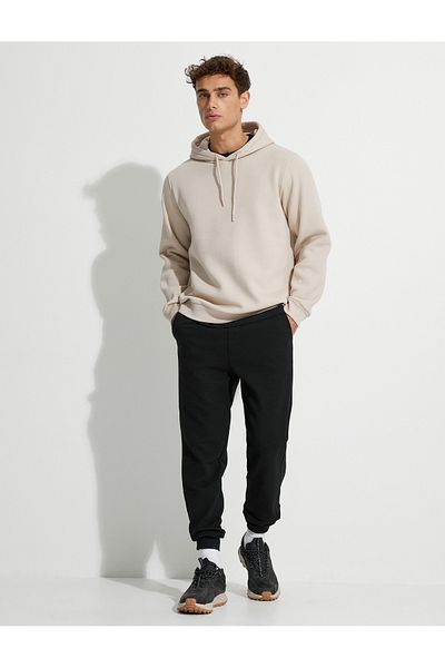 Koton Basic Hooded Sweat Μακρύ μανίκι ανασηκωμένο