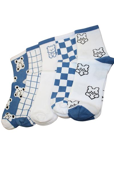 socksbox 5 Ζεύγη Χαρακτήρα Λευκές Κάλτσες Inisex Tennis/37-42
