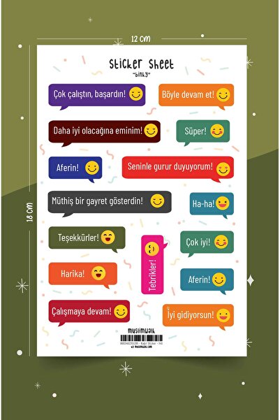 MuslimWalk Binky – Öğretmen Öğrenci Ödül – Sticker Seti #140