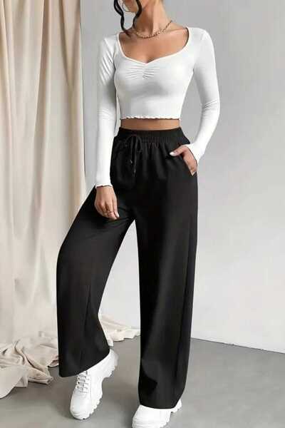 berfmoda Kadın İki İplik Bol Paça Eşofman Altı