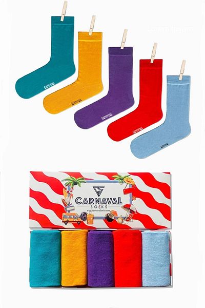 CARNAVAL SOCKS Παστέλ Κουτί μόδας με 5 κάλτσες