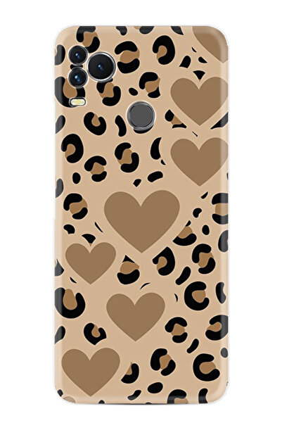 omix X400 Kılıf Boutique Baskılı Resimli Leopar Kalp Pcode -068