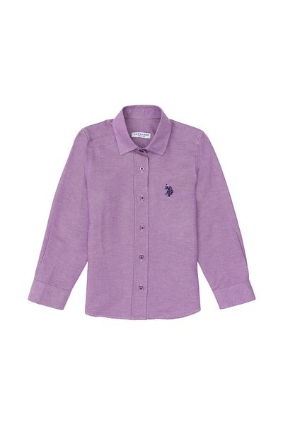 U.S. Polo Assn. Κοριτσίστικο μακρυμάνικο πουκάμισο βιολετί 50297414 -VR037