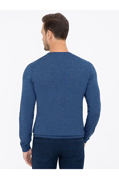 Cacharel İndigo Slim Fit Bisiklet Yaka Basic Triko Kazak 50237038-VR028