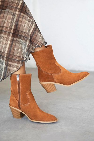 STRASWANS Cameron Women's - Genuine Leather Suede Tan Boots