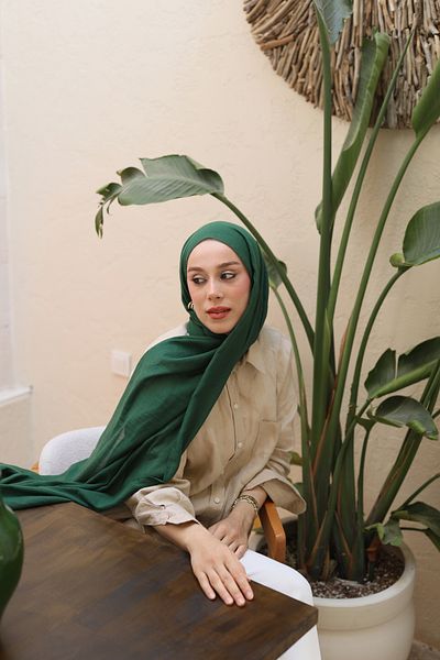 Modakaşmir Neo βαμβακερό σάλι Sea Green
