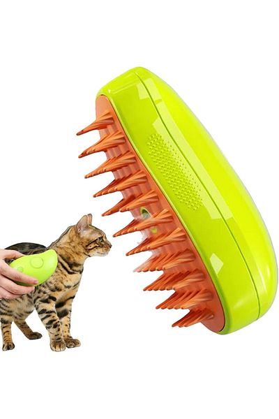 DUHALINE Steam Cat & Dog Comb Pet Grooming Brush with Bowl Cat Dog Hair Collector