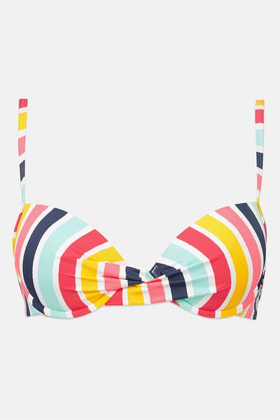 Esprit Women Allover Print Padded Bikini Top, White Combo