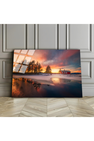 Harikabirev Hari̇kabi̇rev | Unbreakable Glass (Tempered) Winter Lake Landscap...