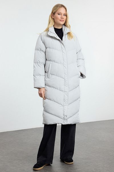 Trendyol Collection Šedá boční zip s regulérním střihem s podrobným vodoodpudivým dlouhým rukávem Twoaw24Mo00049