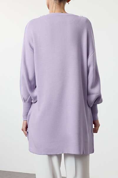 Edit by Trendyol Lilac Pearl Detailed Knitwear Sweater Tedaw25Ak00003