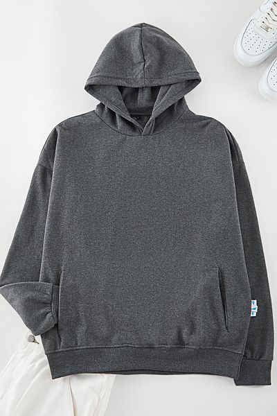 Trendyol Collection Φούτερ με κουκούλα Fleece Smoked Oversize - TMNAW25SW00115