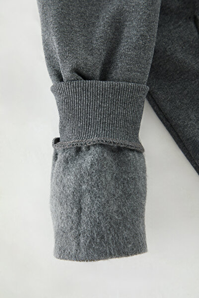 Trendyol Collection Fleece Smoked Oversize Hooded Sweatshirt - Tmnaw25Sw00115