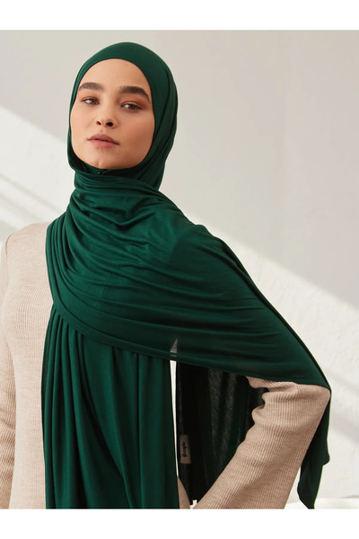Femple Modest Premium Τζέρσεϊ Σάλι - Pine Green, 180x70 cm, Hijab
