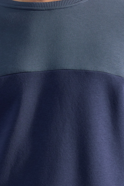 Trendyol Collection Námořnická modrá oversize mikina Color Block – Fleece, Tmnaw25Sw00013