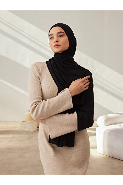 Femple Modest Μικρό Premium Σάλι Τζέρσεϊ |   Χρώμα: Μαύρο |   Διάσταση: 150x50 εκ |   Χιτζάμπ