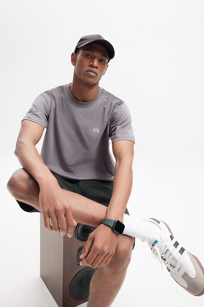 Lee Regular Fit Regular Cut Crew Neck 100% Cotton Anthracite T-Shirt