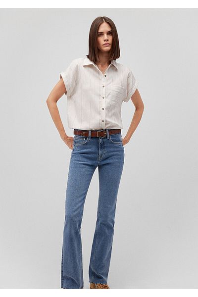 Mavi Relaxed Fit Striped Short Sleeve Shirt - Loose Fit 1210834 -84494