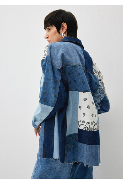 Mavi Elodie Blocking Upcycle Jean Gömlek Boyfriend 1210831-88168