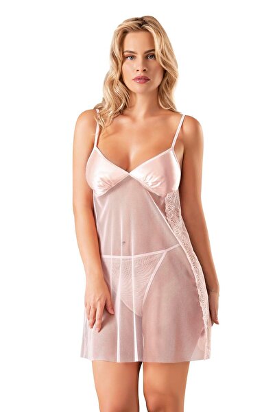 PRIMODA Νυχτικό από τούλι σολομός 4236