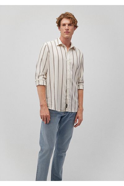 Mavi Μπεζ ριγέ πουκάμισο - Regular Fit, Regular Fit 0211085 -71550