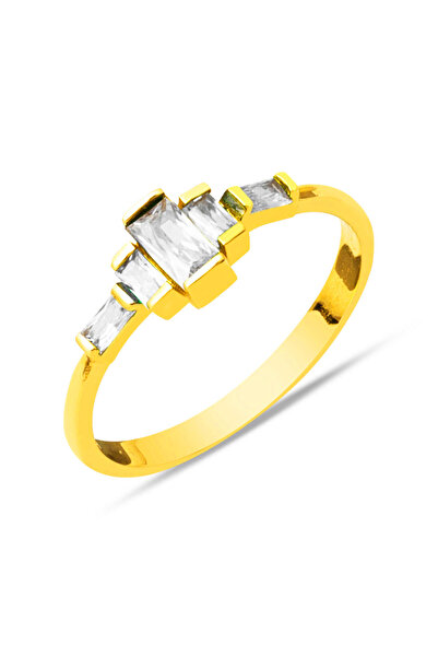 Bilezikci Baget Taşlı 22 Ayar Tasarım Altın Yüzük