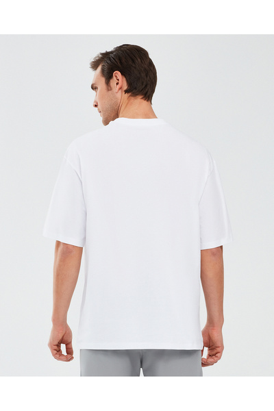 SKECHERS Γραφικό T-Shirt M Ανδρικό κοντομάνικο λευκό Tshirt S 241076 -100