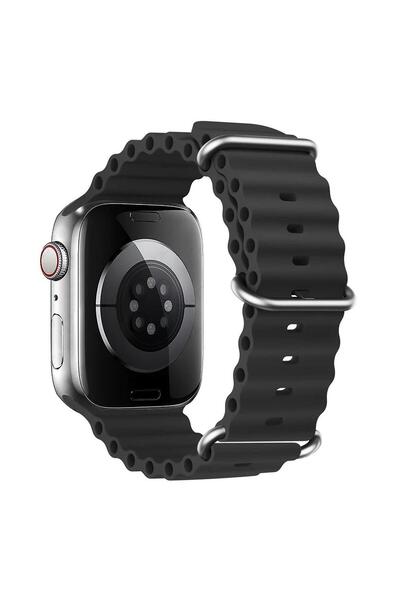 Microsonic Apple Watch Series 11 46mm Kordon Aqua Belt Siyah