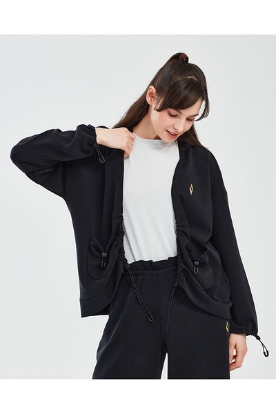 SKECHERS Soft Touch W Full Zip Hoodie Φούτερ Γυναικεία μαύρη φόρμα με φερμουάρ S241123-001