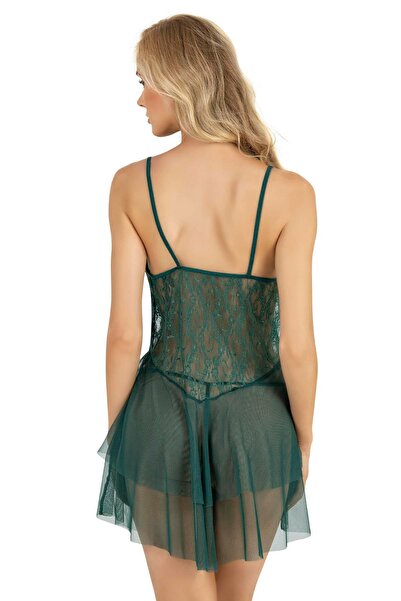 PRIMODA Νυχτικό από τούλι σε νεροπράσινο χρώμα 4216