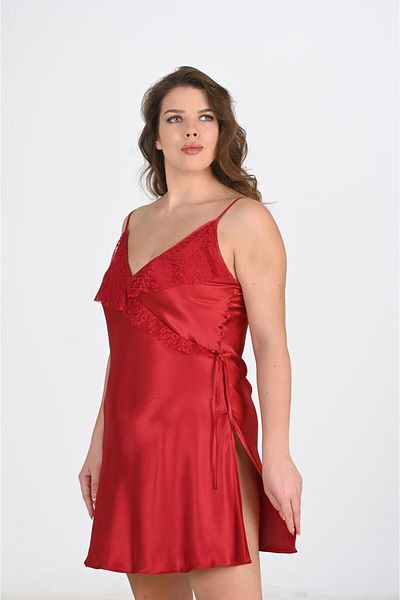 PRIMODA Large Size Claret Red Nightgown 2107