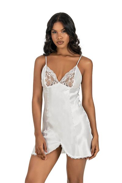 PRIMODA Ecru Short Satin Nightgown 8210