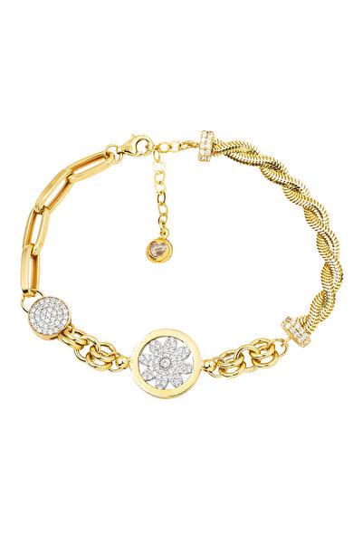 Bilezikci Rüzgar Gülü 14 Ayar Altın Bileklik