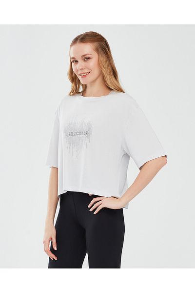 SKECHERS Γραφικό T-Shirt W Γυναικείο κοντομάνικο γκρι μπλουζάκι S 221173 -035