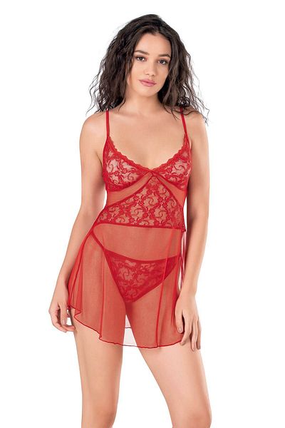 PRIMODA Red Short Tulle Nightgown 4135