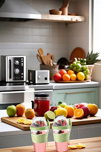 Open Home Concept 600 ml Capacity - 4 Pcs Fruit, Yogurt Muesli Salad Storage Container with Fork and Spoon