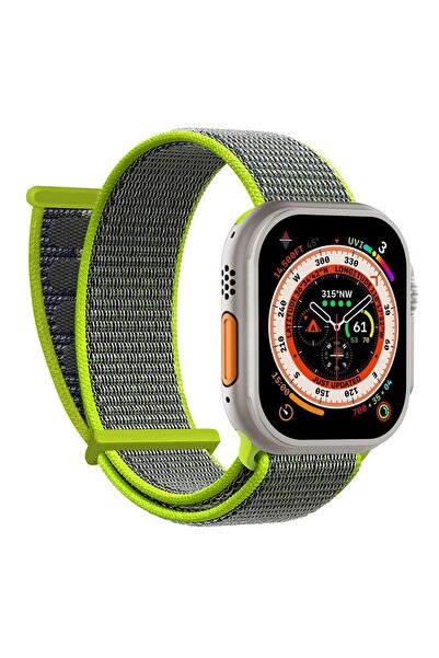 Microsonic Apple Watch Series 10 42mm Hasırlı Kordon Woven Koyu Yeşil