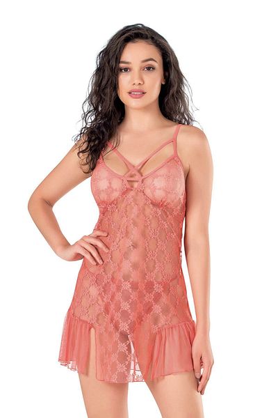 PRIMODA Coral Short Tulle Nightgown 4139