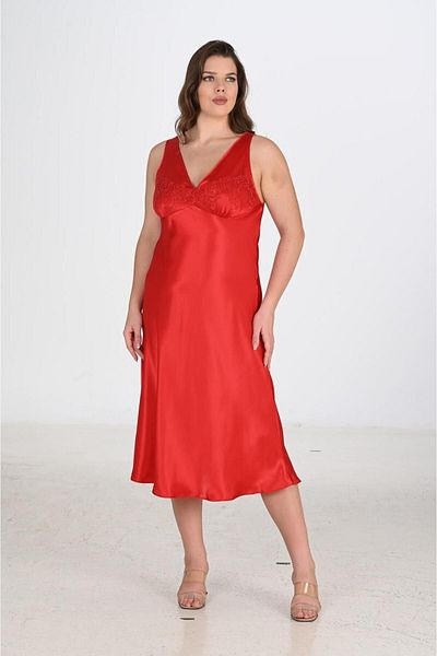 AHU Red Women Plus Size Nightgown Styles Prices Trendyol