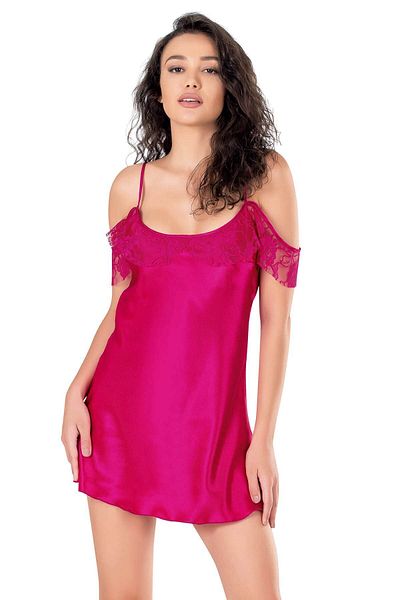 PRIMODA Cherry Short Satin Nightgown 8140